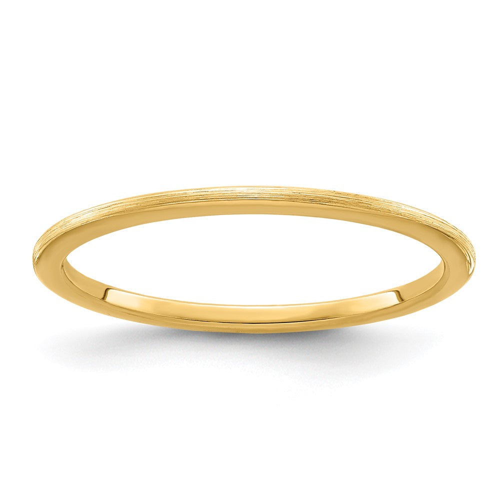 10K Gold 1.2mm Half Round Satin Stackable Band Size 9.5