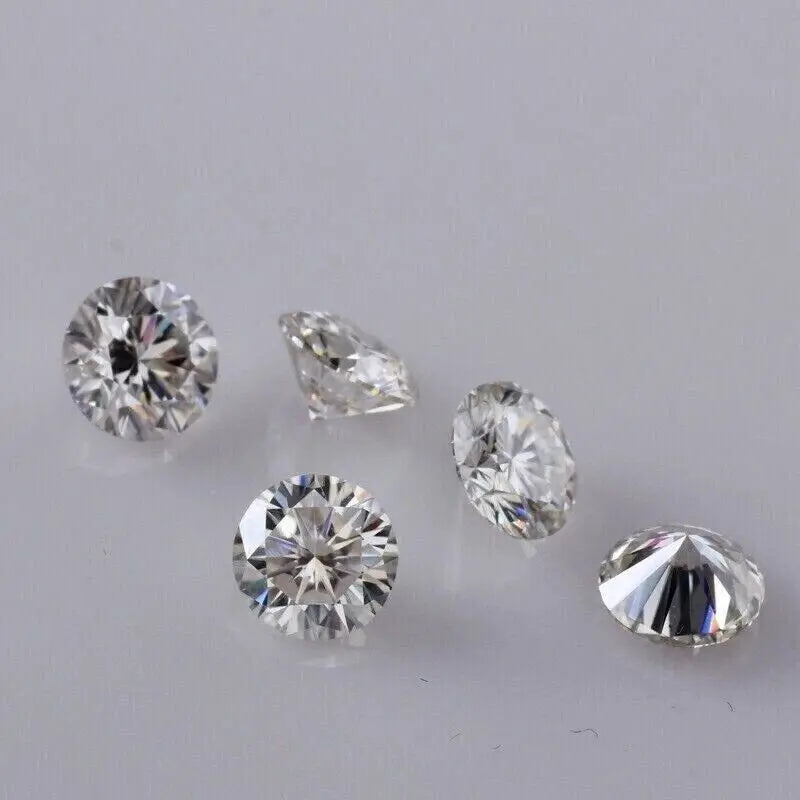 2 Ct Natural White Diamond 5 mm 5 Pcs Round Cut VVS1 D Grade GDGL Certified D03 ABC Jewelery
