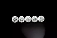 2 Ct Natural White Diamond Round Cut 5 mm 5 Pcs VVS1 D Grade GDGL Certified D612 ABC Jewelery