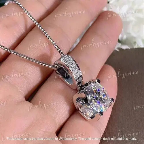 2.00Ct Round Cut Lab Created Diamond Women's Fancy Pendant 14K White Gold Over ABC Jewelery