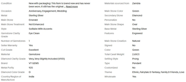 2.65Ct Oval Shape Natural Green Emerald Women's Pendant In 925 Sterling Silver ABC Jewelery