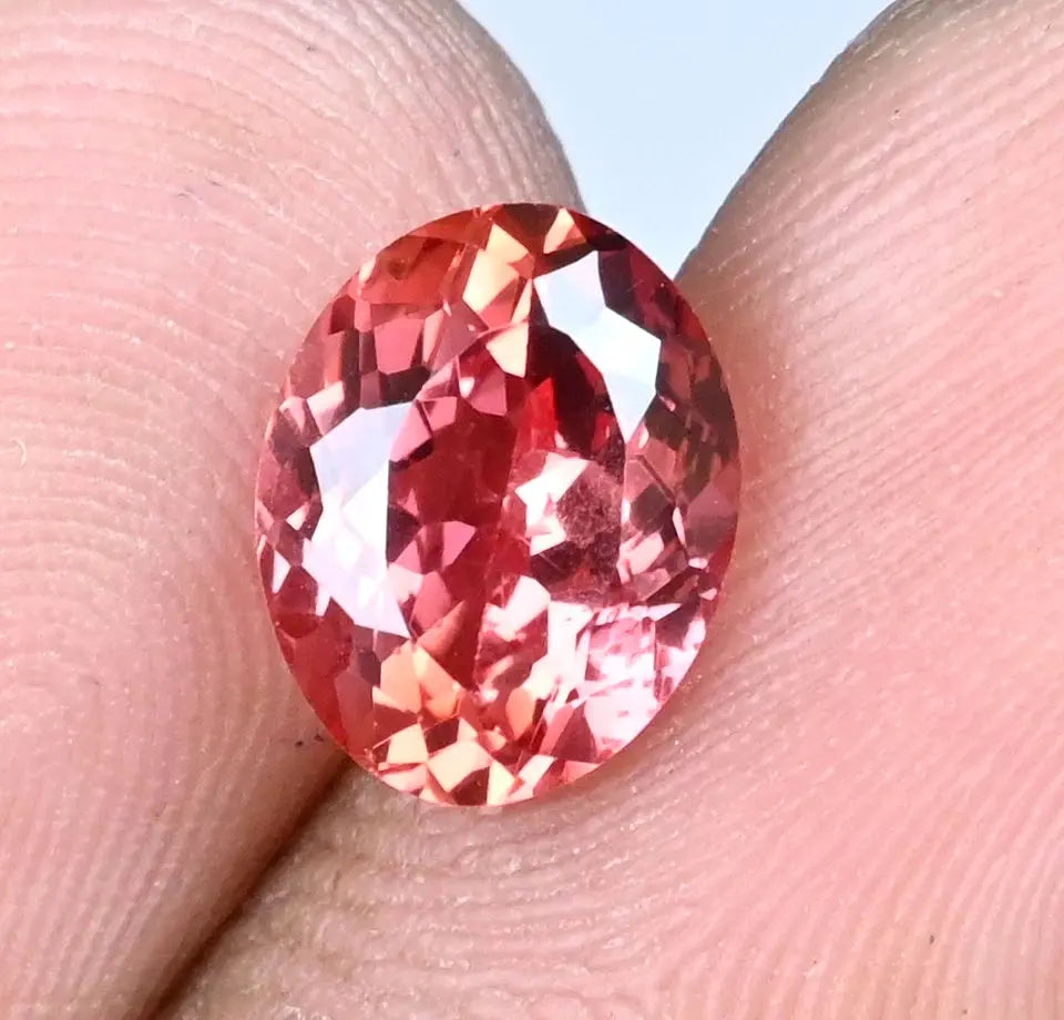 3.35 Ct Natural Ceylon Orange Sapphire Stunning Certified Oval Loose Gemstone ABC Jewelery