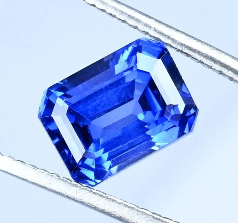 3.60 CT Natural Ceylon Blue Sapphire Emerald Certified Flawless Loose Gemstone ABC Jewelery