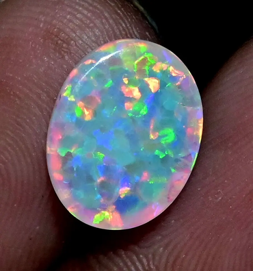 3.95 Ct Natural Ethiopian Fire Opal Certified Play of Color Untreated Gemstone ABC Jewelery