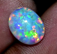 3.95 Ct Natural Ethiopian Fire Opal Certified Play of Color Untreated Gemstone ABC Jewelery
