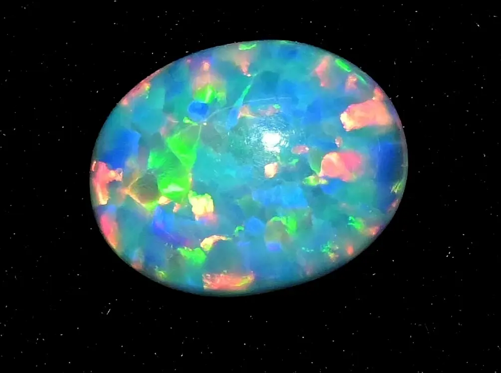 3.95 Ct Natural Ethiopian Fire Opal Certified Play of Color Untreated Gemstone ABC Jewelery