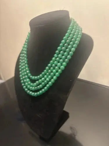 4 Strand Womens Green Emerald 1093.00 Cts Beautiful Necklace Jewelery ABC Jewelery