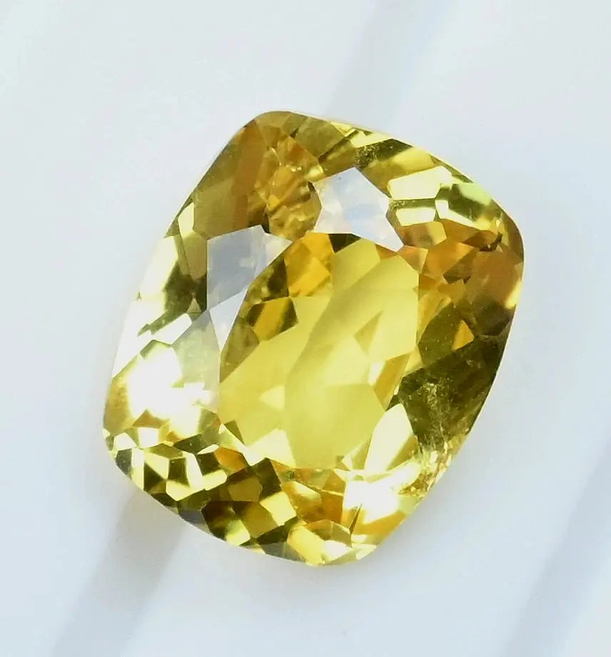 5.75 CT Natural Ceylon Yellow Sapphire Cushion Certified Flawless Loose Gemstone ABC Jewelery