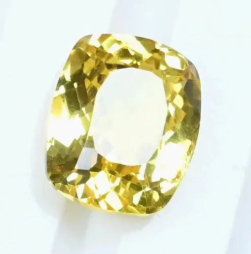 5.75 CT Natural Ceylon Yellow Sapphire Cushion Certified Flawless Loose Gemstone ABC Jewelery