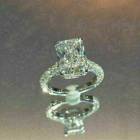 5Ct Lab Created Diamond Solitaire Women Engagement Ring 14K White Gold Finish ABC Jewelery