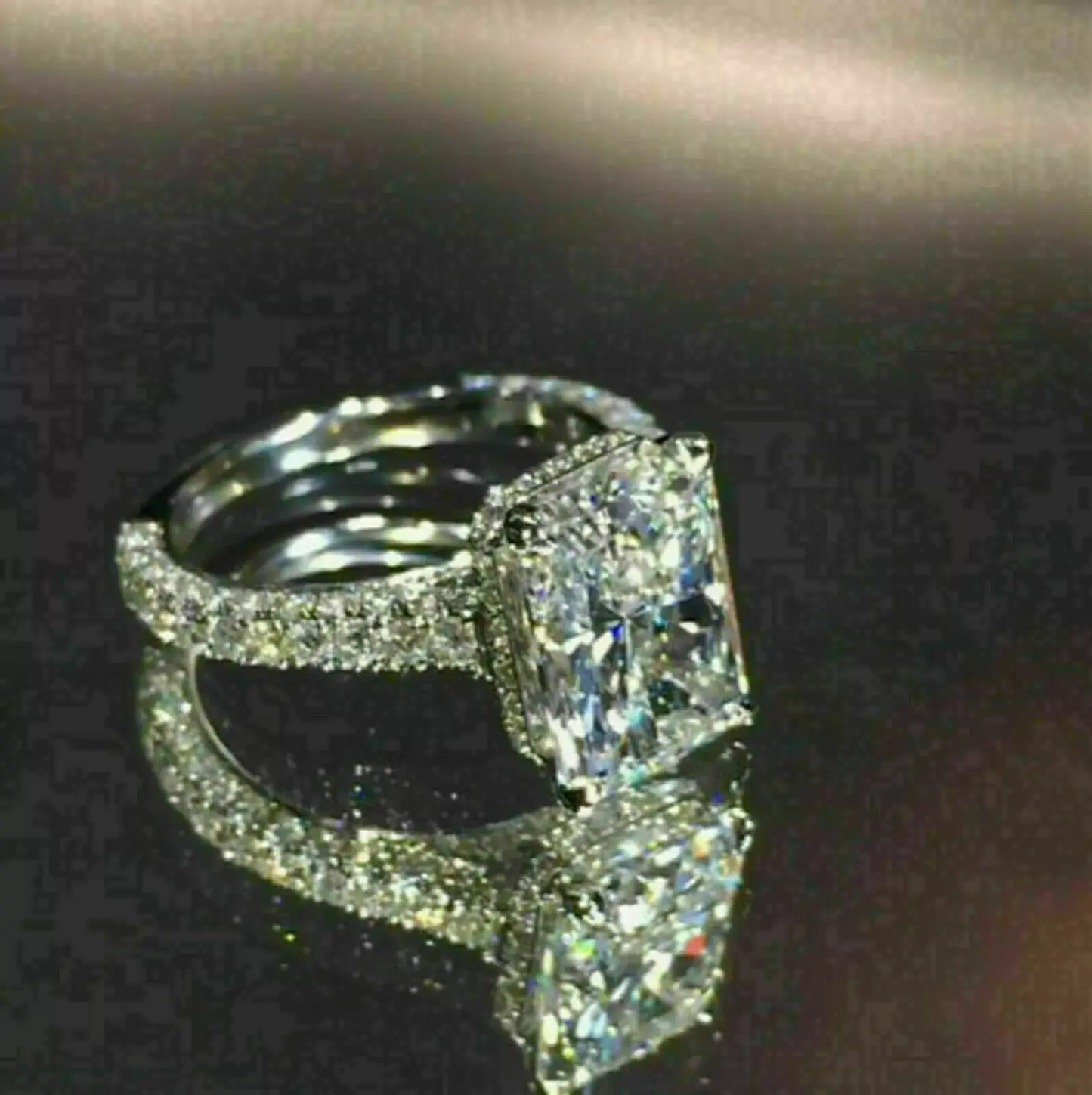 5Ct Lab Created Diamond Solitaire Women Engagement Ring 14K White Gold Finish ABC Jewelery