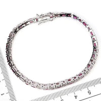 925 Sterling Silver Bracelet Oval Rhodolite Garnet 5x3mm Gemstone Jewelry 7 Inch ABC Jewelery