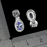 925 Sterling Silver Earrings Oval Tanzanite 6x4mm Natural Gemstone Jewelry ABC Jewelery