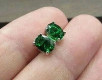 925 Sterling Silver Emerald Oval Cut Pendant Necklace and Earring Set For Women ABC Jewelery