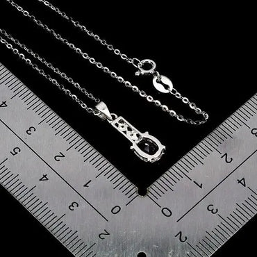 925 Sterling Silver Necklace Oval Ruby 8x6mm Natural Gemstone Jewelry 18inches ABC Jewelery