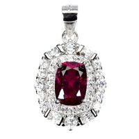 925 Sterling Silver Pendant Antique Mozambique Garnet 7x5mm Gemstone Jewelry ABC Jewelery