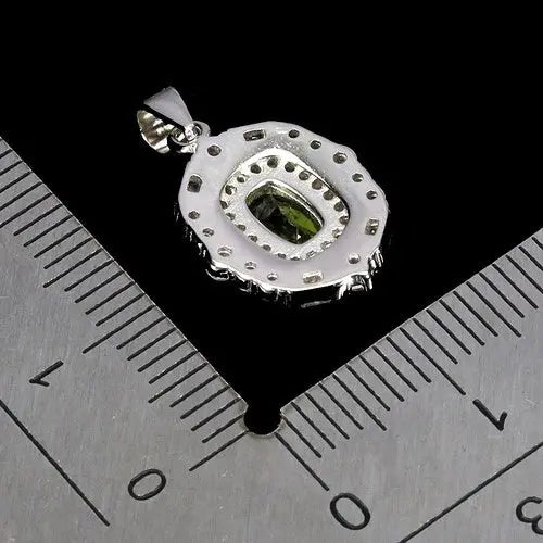 925 Sterling Silver Pendant Antique Peridot 7x5mm Natural Gemstone Jewelry ABC Jewelery