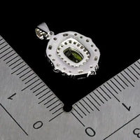 925 Sterling Silver Pendant Antique Peridot 7x5mm Natural Gemstone Jewelry ABC Jewelery