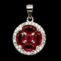 925 Sterling Silver Pendant Oval Ruby 5x3mm Natural Gemstone Jewelry ABC Jewelery