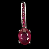 925 Sterling Silver Pendant Oval Ruby 7x5mm Ruby Diamond Cut Gemstone Jewelry ABC Jewelery