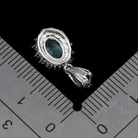 925 Sterling Silver Pendant Oval Swiss Blue Topaz 7x5mm Natural Gemstone Jewelry ABC Jewelery
