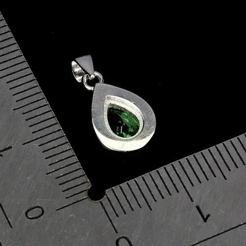 925 Sterling Silver Pendant Pear Green Topaz 7x5mm Natural Gemstone Jewelry ABC Jewelery