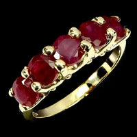 925 Sterling Silver Ring Round Ruby 5mm Natural Gemstone Jewelry Size 7 ABC Jewelery