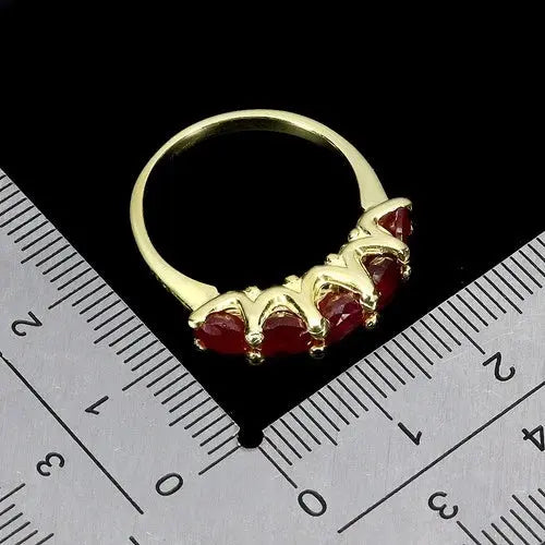 925 Sterling Silver Ring Round Ruby 5mm Natural Gemstone Jewelry Size 7 ABC Jewelery