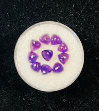 AAA+ Certified 10 Pieces, Purple Amethyst Hearts(Trillion Cab) Shaped Brazil Gemstone Weight 5.34 Ct. Size 5 mm. ABC Jewelries