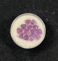 AAA+ Certified 13 Pieces, Purple Amethyst Hearts(Trillion Cab) Shaped Brazil Gemstone Weight 7.44Ct. Size 5.2mm. ABC Jewelries