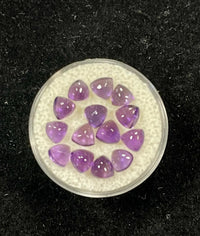 AAA+ Certified 14 Pieces, Purple Amethyst Hearts(Trillion Cab) Shaped Brazil Gemstone Weight 6.5 Ct. Size 5 mm. ABC Jewelries