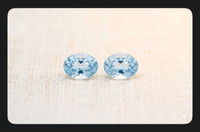AAA+ Certified 2 Pieces, Aquamarine L.Blue Color Oval Shaped Brazil Gemstone Weight 0.31 Ct. Size 4x3 mm. ABC Jewelries