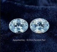 AAA+ Certified 2 Pieces, Aquamarine L.Blue Color Oval Shaped Brazil Gemstone Weight 0.31 Ct. Size 4x3 mm. ABC Jewelries