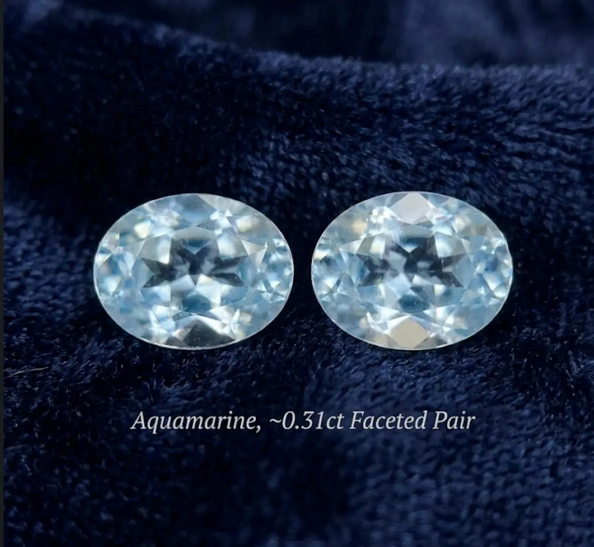 AAA+ Certified 2 Pieces, Aquamarine L.Blue Color Oval Shaped Brazil Gemstone Weight 0.31 Ct. Size 4x3 mm. ABC Jewelries