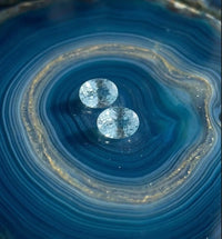 AAA+ Certified 2 Pieces, Aquamarine L.Blue Color Oval Shaped Brazil Gemstone Weight 0.32 Ct. Size 4x3 mm. ABC Jewelries