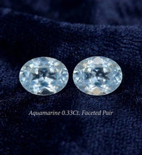 AAA+ Certified 2 Pieces, Aquamarine L.Blue Color Oval Shaped Brazil Gemstone Weight 0.33Ct. Size 5x3 mm. ABC Jewelries