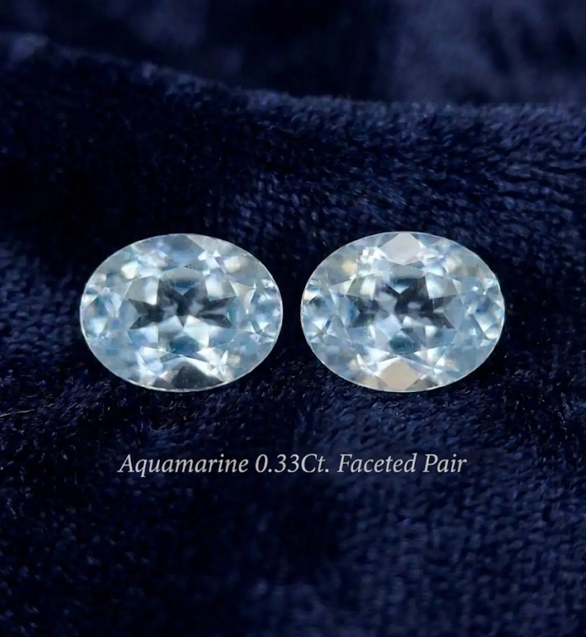 AAA+ Certified 2 Pieces, Aquamarine L.Blue Color Oval Shaped Brazil Gemstone Weight 0.33Ct. Size 5x3 mm. ABC Jewelries