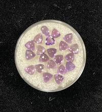 AAA+ Certified 20 Pieces, L. Purple Amethyst Hearts(Trillion Cab) Shaped Brazil Gemstone Weight 5.35Ct. Size 3.8 mm. ABC Jewelries