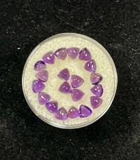 AAA+ Certified 20 Pieces, Purple Amethyst Hearts(Trillion Cab) Shaped Brazil Gemstone Weight 5.59 Ct. Size 4 mm. ABC Jewelries