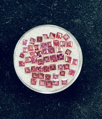 AAA+ Certified 49 Pieces, Red Rose, Garnet Rhodolite Square, Princess Cut Shaped Srilankan Gemstone Weight 5.18 Ct. Size 2 x2 mm. ABC Jewelries