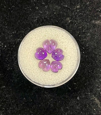 AAA+ Certified 5 Pieces, Purple Amethyst Hearts(Trillion Cab) Shaped Brazil Gemstone Weight 4.50 Ct. Size 7 mm. ABC Jewelries