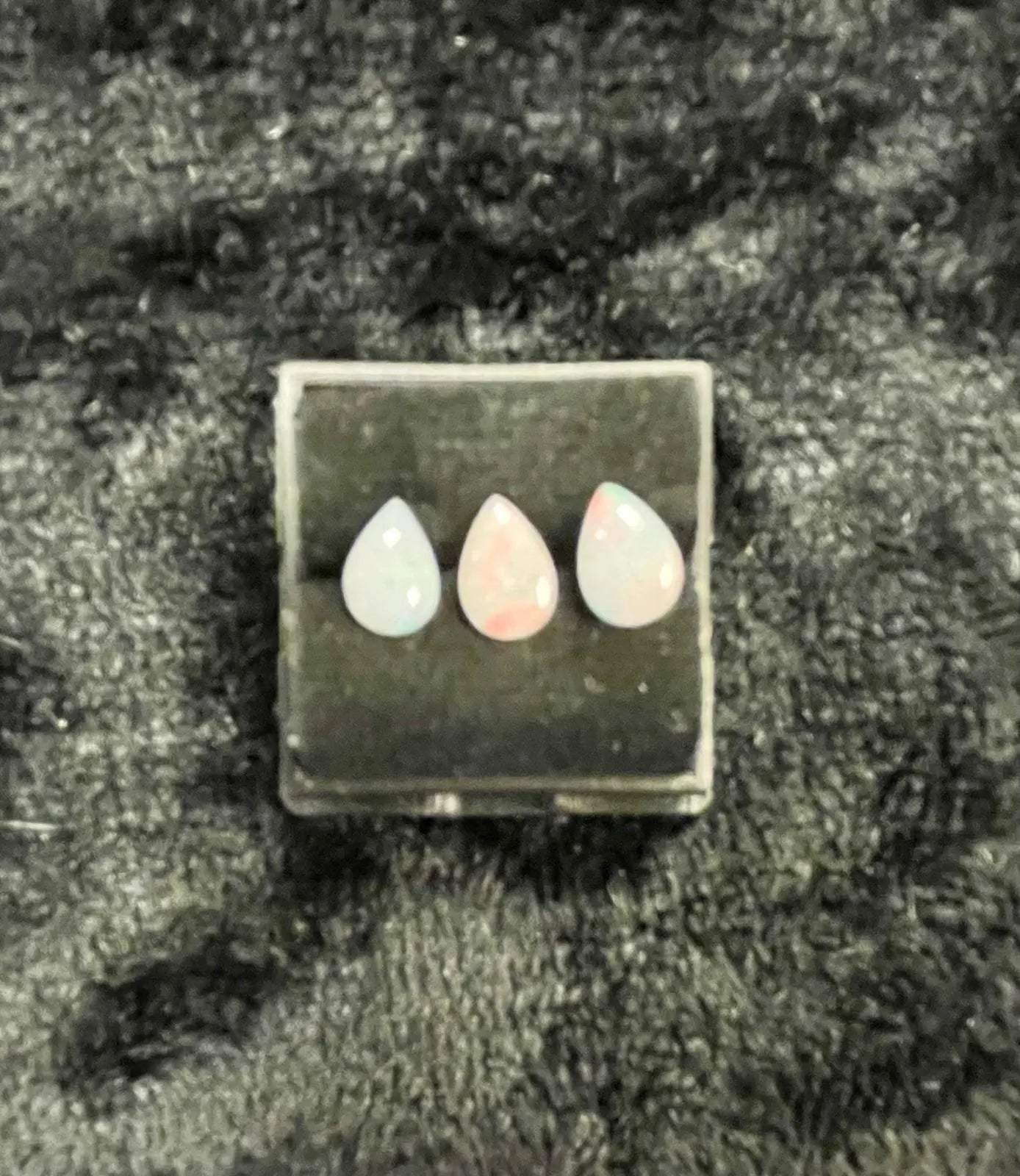 AAA+ Certified Natural Australian 3 Piece Pear Shaped White Opal Gemstone, Weight: 1.0, Size: 4x6 ABC Jewelries