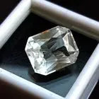 AAA+ Certified Natural Emerald Cut Flawless White Sapphire 9.87 Ct Loose Certified Gemstone ABC Jewelries
