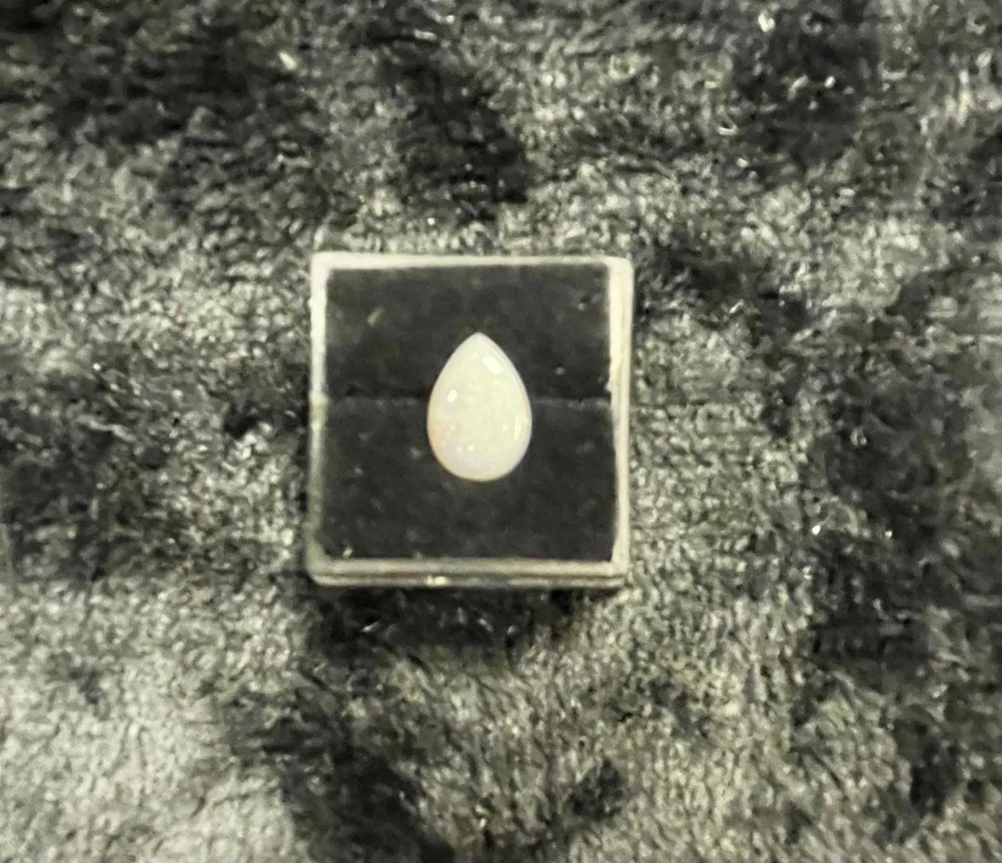 AAA+ Certified Natural Ethiopian 1 Piece Pear Shaped Gray Opal Gemstone, Weight: 1.94, Size: 7x10 ABC Jewelries