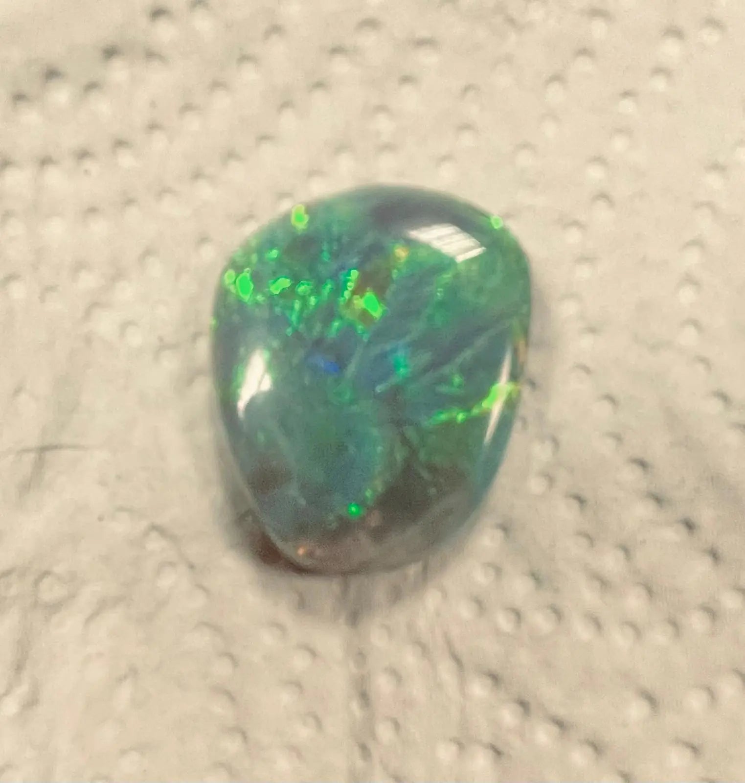 AAA+ Certified Natural Ethiopian 1 Piece Semicircular Shaped Gray Opal Gemstone, Weight: 29.5 ABC Jewelries