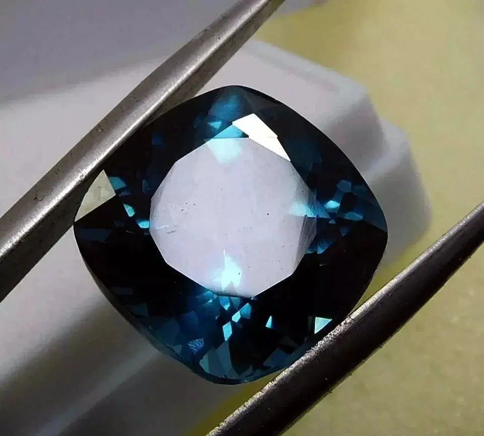 AAA+ Certified Quality 10.33 CT+ Natural Montana Blue Sapphire Cushion Cut Loose Gemstone CERTIFIED ABC Jewelery