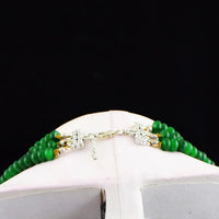 AAA+ Certified Quality 430 Cts 3 Line Enhanced Green Emerald Round Shape Beads Necklace AK 12 E440 ABC Jewelery