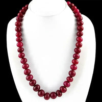 AAA+ Certified Quality 608.50 CTS EARTH MINED GENUINE ROUND SHAPED RICH RED RUBY BEADS NECKLACE STRAND ABC Jewelery