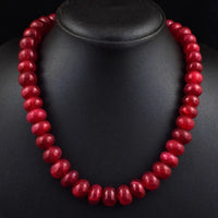 AAA+ Certified Quality 691 Cts Earth Mined Red Ruby Rondelle Beads Womens Necklace Jewelry JK 30E386 ABC Jewelery