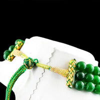AAA+ Certified Quality 888.00 CTS EARTH MINED 3 STRAND ROUND ENHANCED GREEN EMERALD BEADS NECKLACE (RS) ABC Jewelery